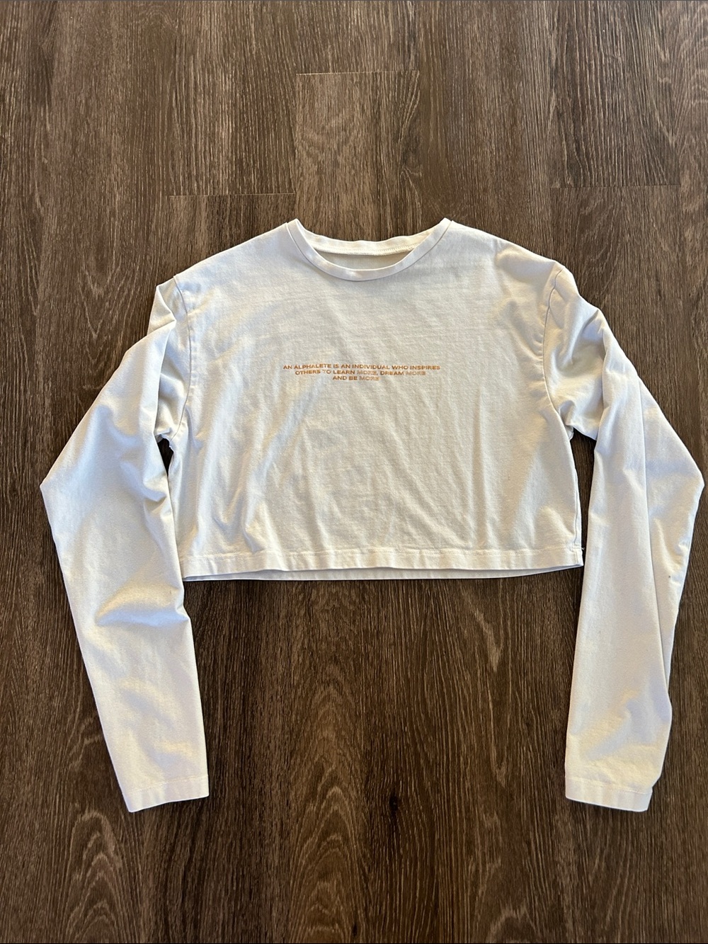 White Cropped Long Sleeve Tee